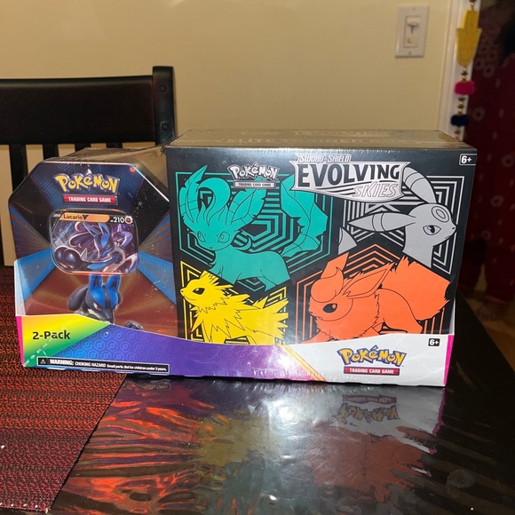 Pokemon Other Evolving Skies Elite Trainer Box Lucario V Tin Costco Bundle Poshmark